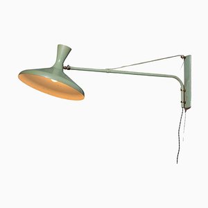 Italian Wall Light Gallows in Green Lacquered & Metal, 1950s