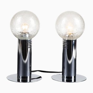 Table Lamps in Steel and Glass from Poliarte, 1970s, Set of 2