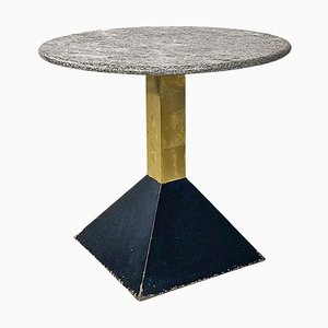 Italian Modern Coffee Table in Granite, Metal and Brass, 1980s