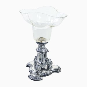 Tasse oder Vase aus Silber und Glas von J. Schott, 1840