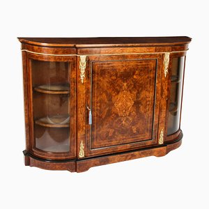 Victorian Walnut Ebonised and Marquetry Credenza, 19th Century