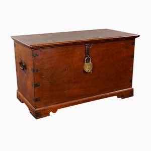 Large 18th Century English Colonial Chest with Padlock