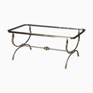 20th Century Modern Coffee Table in Chrome & Brass