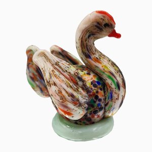 Figura de gallina de cristal de Murano, años 70