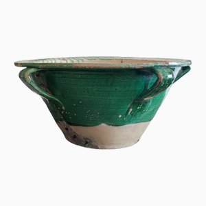 Cuenco italiano antiguo de cerámica, década de 1800