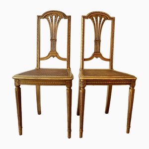 Chaises Vintage Dorées, Set de 2