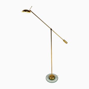 Dutch Brass and Glass Counter Balance Floor Lamp from Herda, 1970s