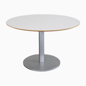Italian Round Table in Metal and Lacquered Wood, 1990s