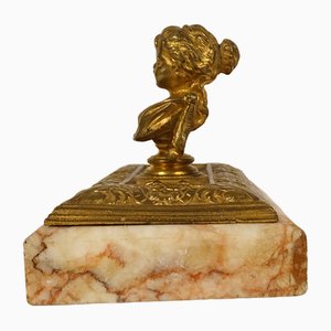 Busto antico in bronzo dorato