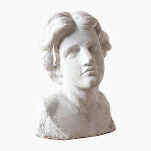 Busto estatuario, década de 1800, mármol de Carrara