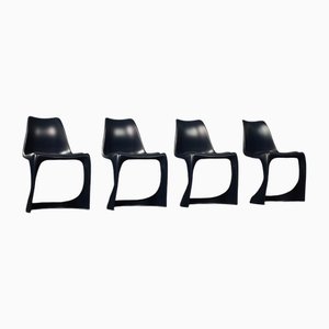 Space Age Navy Blue Modo 290 Chairs by Steen Østergaard for Nielaus, 2010s, Set of 4