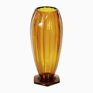 Vintage French Glass Vase by André Delatte, 1930s