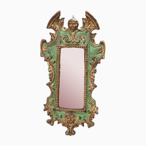 Specchio da parete in legno intagliato, anni '80