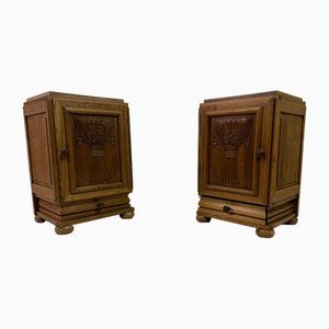 French Bedside Cabinets, 1950s, Set of 2