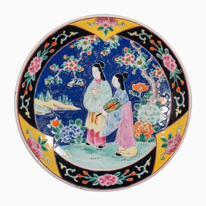 Assiette Décorative en Céramique, Chine, 1890s