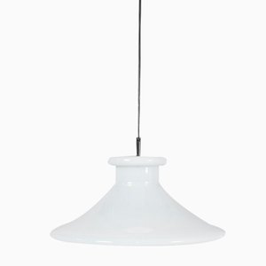 Lampe à Suspension Vintage en Verre Blanc par Orrefors, Suède