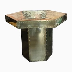 French Brutalist Table in Brass, 1960s
