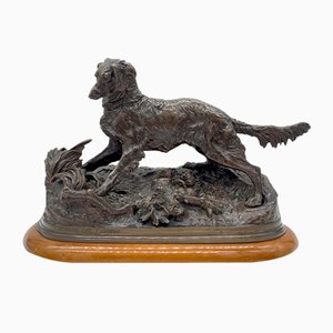 PJ Mène, Englischer Setter Hund in Ruhe, Bronze
