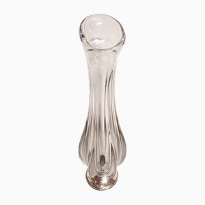 Vase en Cristal avec Base en Argent