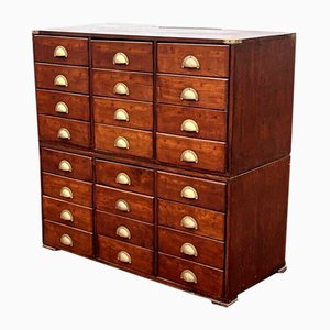 Edwardian Bank of Drawers with Brass Handles