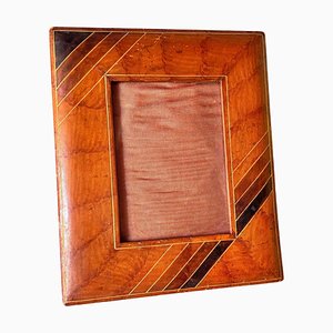 Picture Frame in Brown Leather in the style of Jacques Adnet, 1940