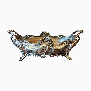 Jardinière Style Louis XV en Bronze Plaqué Argent, 1800s