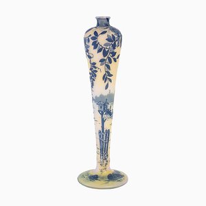 Vase Art Nouveau en Verre par De Vez, 1900