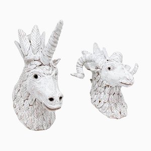 Animal Sculpture Wall Lights by Yves Bosquet, Set of 2