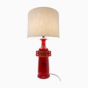 Mid-Century Modern Schreibtischlampe aus roter Keramik