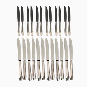 Art Deco Silver Metal Knives, Set of 24