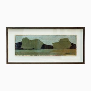 Sven Lignell, Modernistische Landschaft, Ölgemälde, 20. Jh., Gerahmt