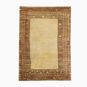 Modernist Handwoven Beige Rug