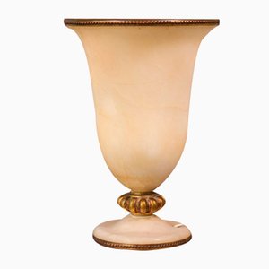 Vintage Lampe aus Alabaster und Bronze