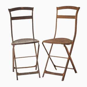 Chaises Pliantes Antiques, France, Set de 2