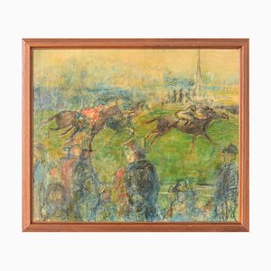 Impressionist Artist, A Day at the Races, Oil on Canvas