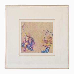 Figurative Composition, 1950s, Crayon on Paper