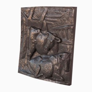 Manuel Martinez Hugué, Grande Plaque, 1920s, Bronze