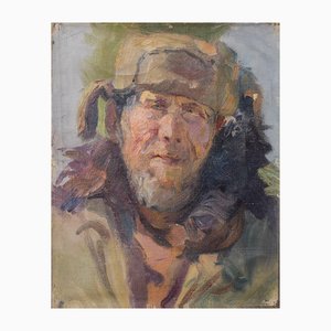 Boceto de un soldado, pintura al óleo, siglo XX