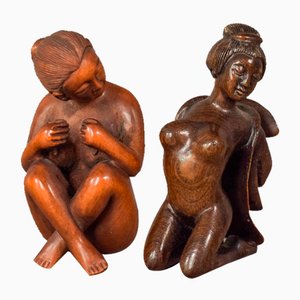 Figuras japonesas de Netsuke. Juego de 2