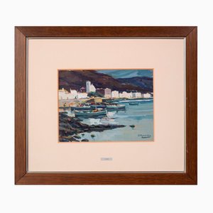 Jaume Mariné i Albamonte, Coastal Seascape of Cadaques, Oil on Board