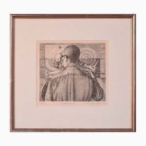 Daniel Serra-Badué, Selbstporträt, Lithographie