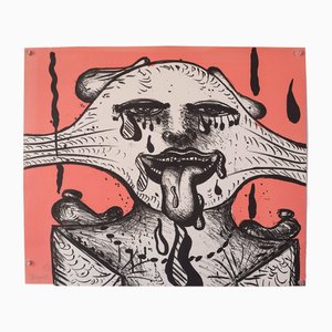 Surreal Face, Lithograph, 1970s