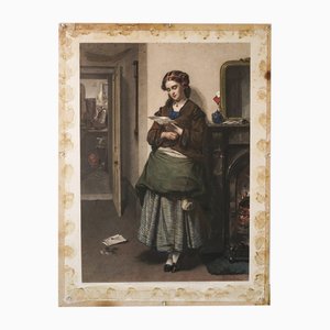 Thomas Faed RA, Reading a Letter, 1800s, Lithograph