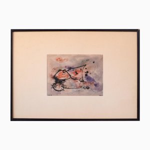 Abstrakte Komposition, 1960er, Aquarell auf Papier