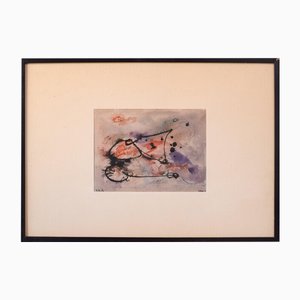 Composición abstracta, años 60, Acuarela sobre papel