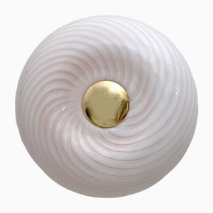 Lampada da soffitto modello 048 in vetro di Murano di Leucos, anni '70