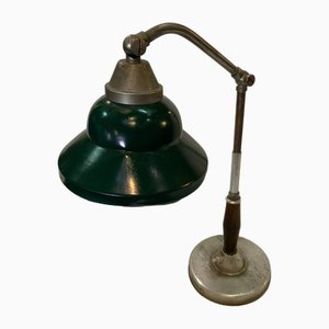 Lámpara de mesa industrial italiana de aluminio y baquelita de Lariolux, años 30