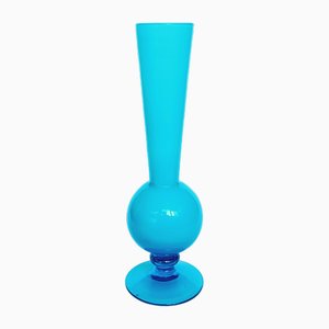 Mid-Century Blue Opaline Glass Vase, 1960s