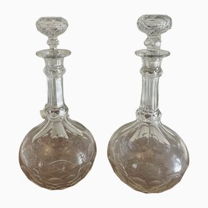 Victorian Cut Glass Decanters, 1860s, Set of 2