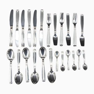 Lotus Cutlery in Silver 830, 1940s, Set of 24